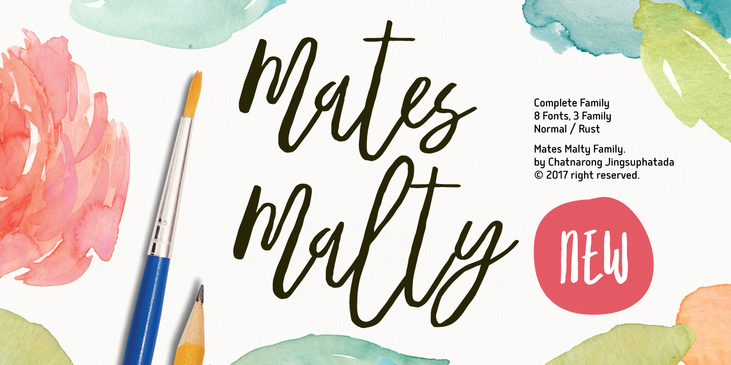 Ejemplo de fuente Mates Malty Inkpen Rust